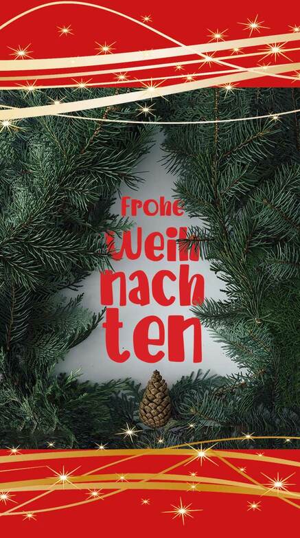 Weihnachtskarte: Baum aus Tannenzweigen