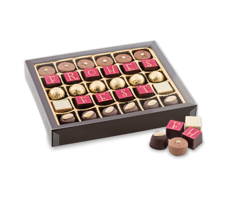 Süßer Pralinengruß Frohes Fest