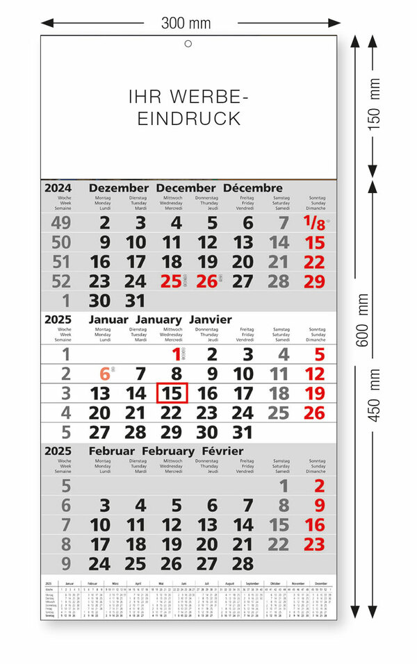 3-Monats-Kalender
