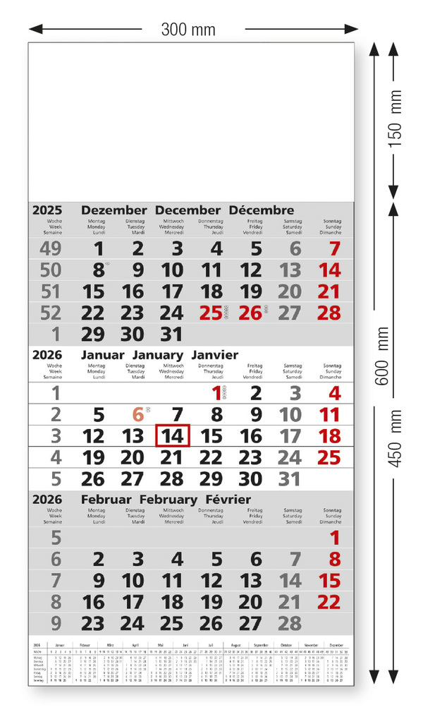 3-Monats-Kalender