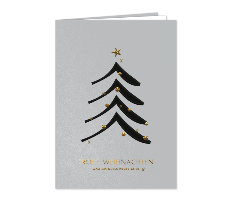 Schlichter schwarzer Baum mit Goldsternen