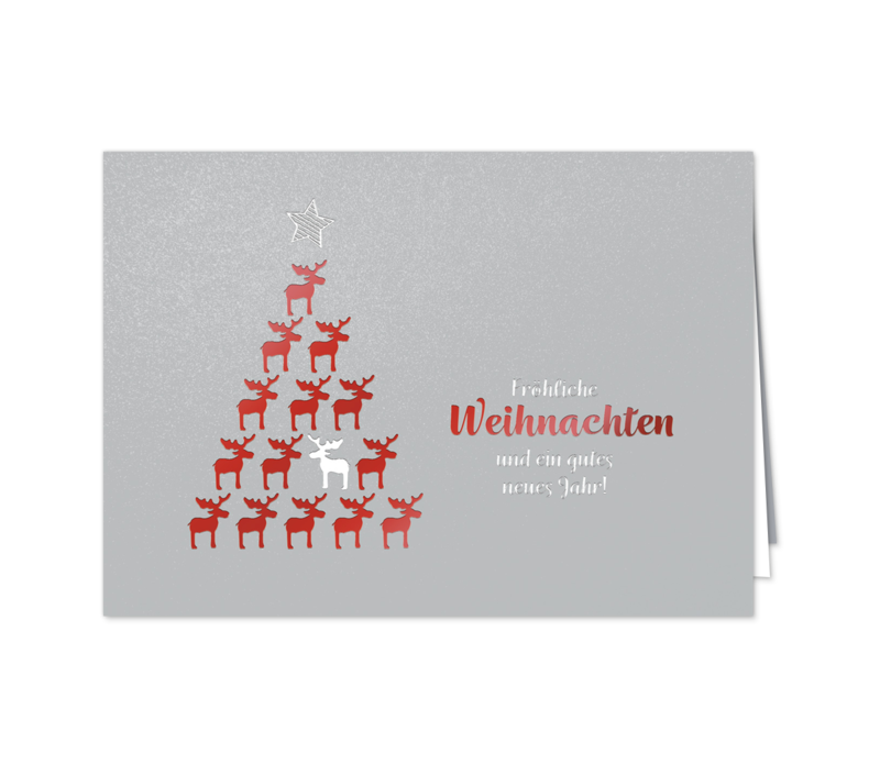 Elchpyramide in Rot und Silber