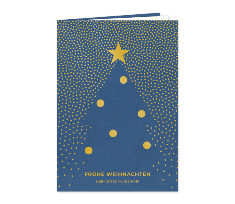 Goldpunktebaum auf Blau
