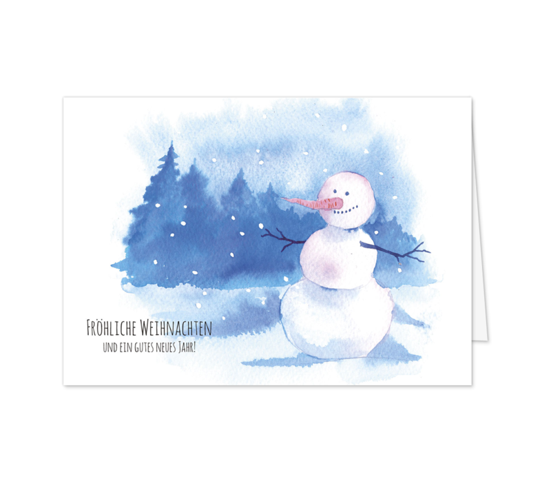 Freundlicher Aquarell Schneemann
