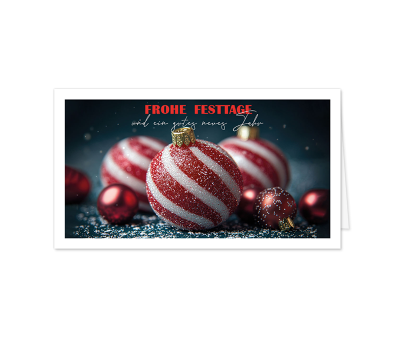 Weihnachtskugeln rot-weiß