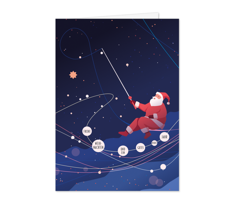 Weihnachtsmann mit Angel