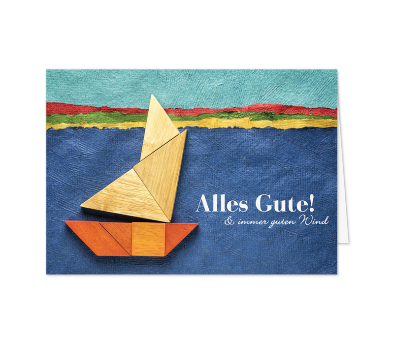 Segelschiff aus Holzklötzen