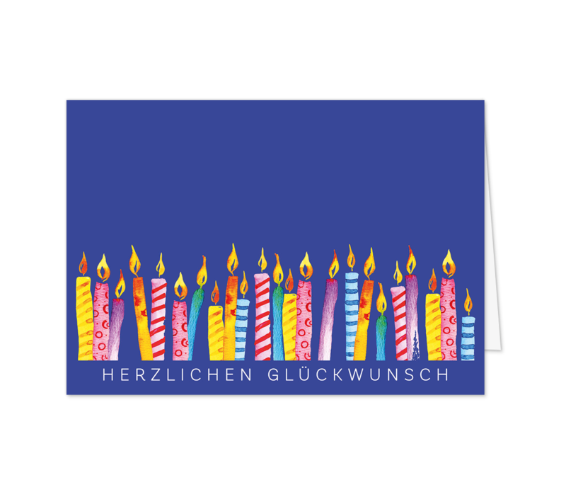 Bunte Kerzenreihe