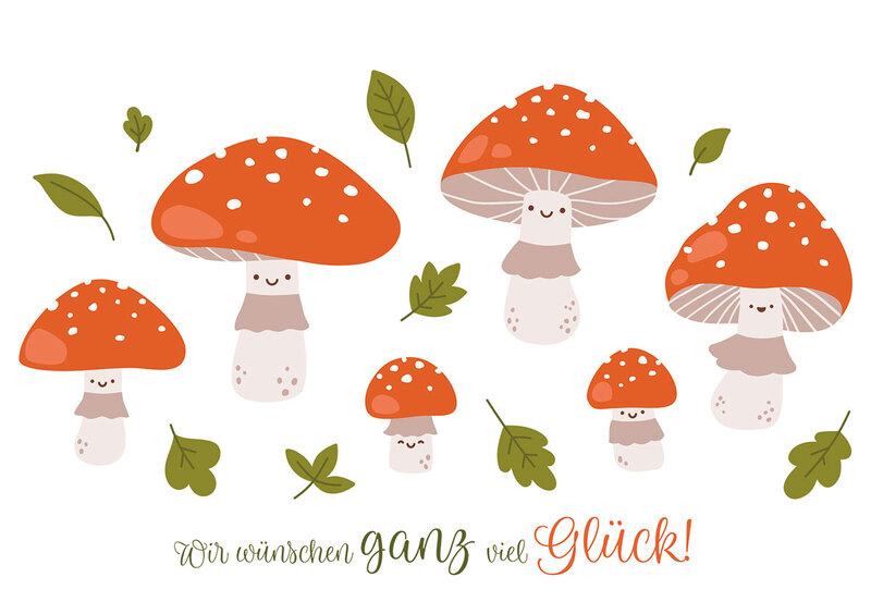 Glückwunsch von der Pilzfamilie