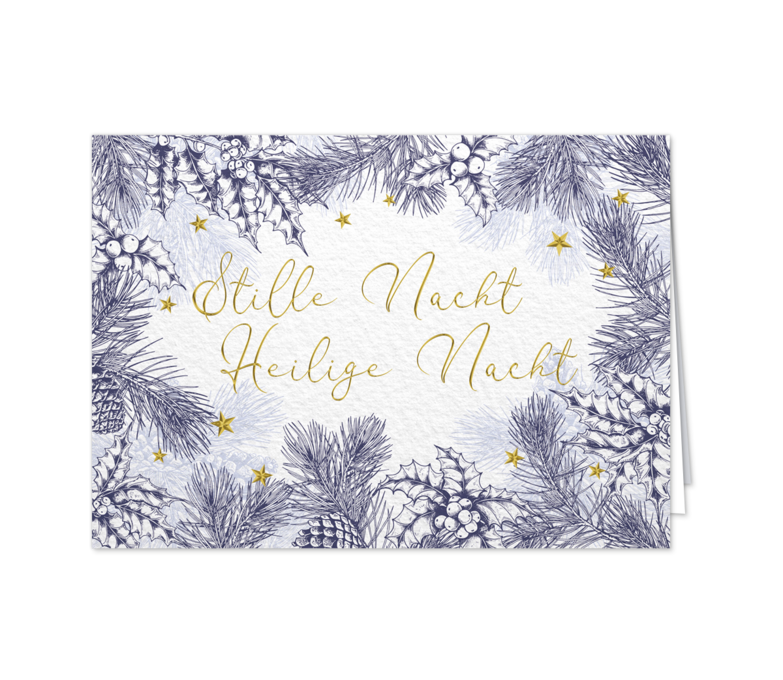 Karte: Stille Nacht mit Zweigen