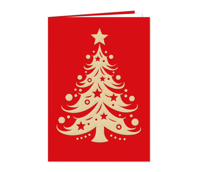 Karte: Goldener festlicher Baum
