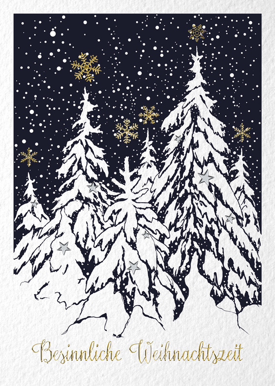 Grußkarte: Besinnlicher Winterwald