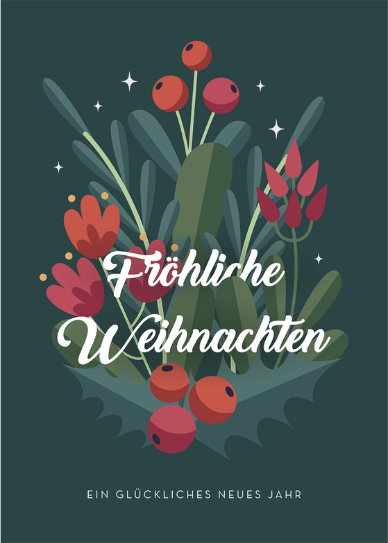Grußkarte: Weihnachtliches Bouquet