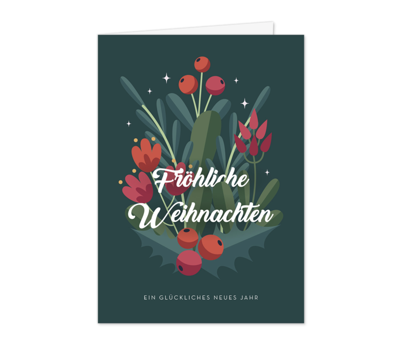 Karte: Weihnachtliches Bouquet