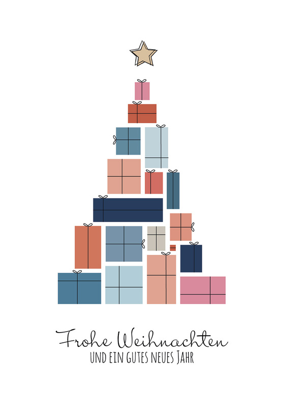 Grußkarte: Geschenkepyramide