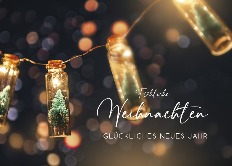 Grußkarte: Bäumchen Lichterkette