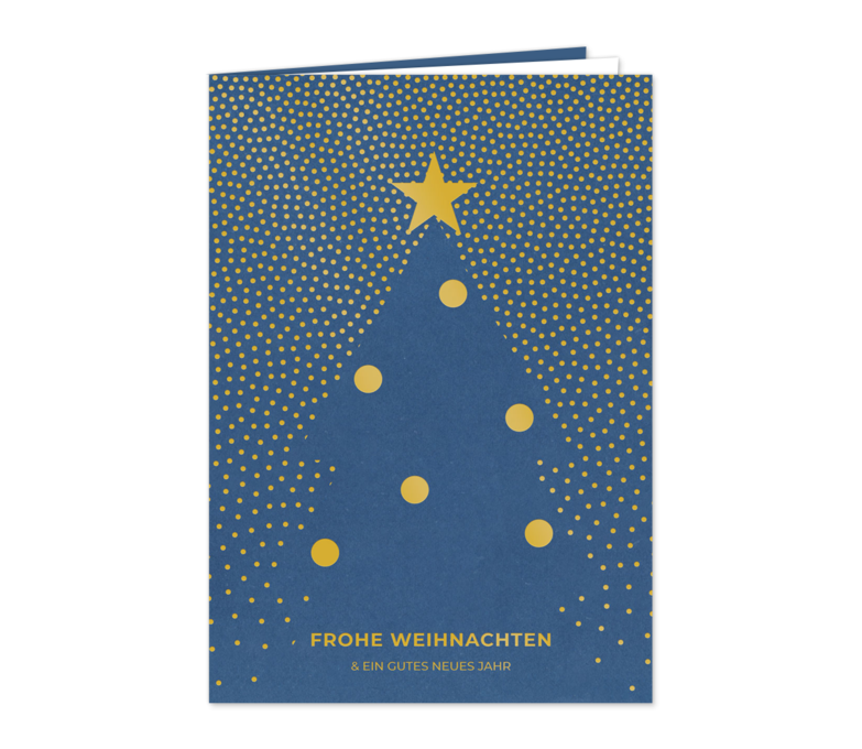 Karte: Goldpunktebaum auf Blau