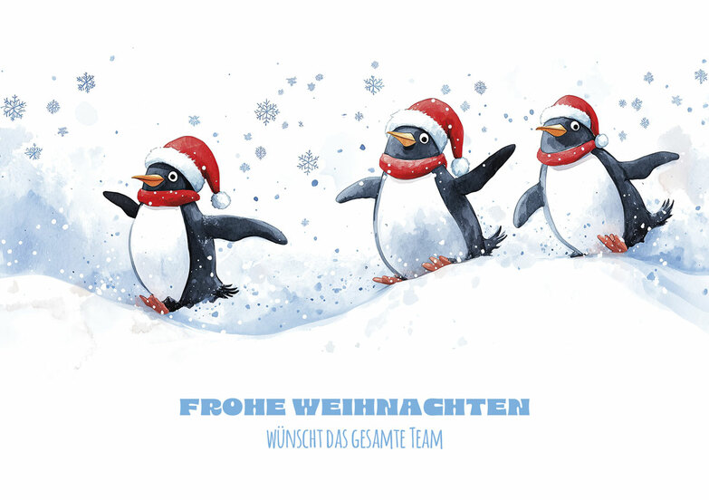 Grußkarte: Lustiges Pinguin Trio