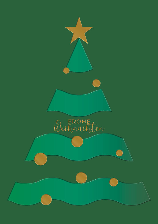 Weihnachtskarte: Geometrischer Wellenbaum
