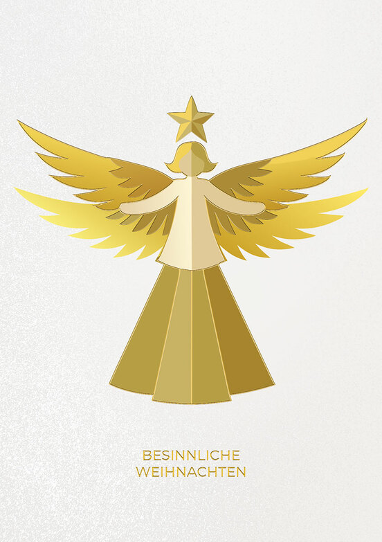 Weihnachtskarte: Zauberhafter Goldengel