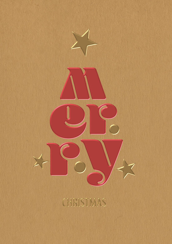 Weihnachtskarte: Merry Christmas in Bold