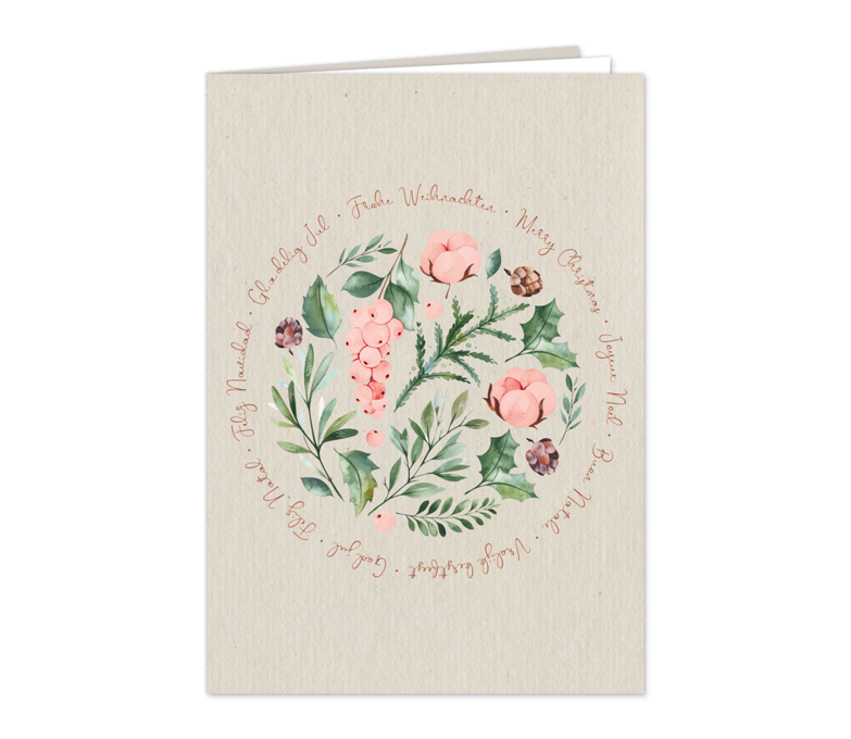 Karte: Winterblumen im Kreis
