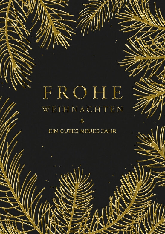 Weihnachtskarte: Elegante Goldzweige
