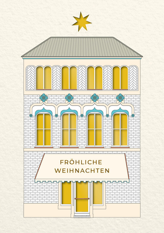 Weihnachtskarte: Weihnachtliche Beleuchtung