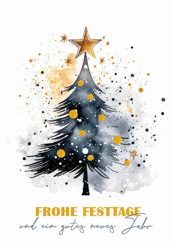 Weihnachtskarte: Watercolor Christmastree
