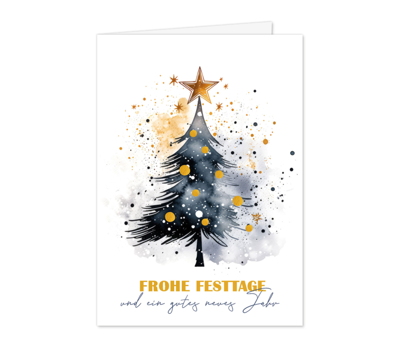 Karte: Watercolor Christmastree