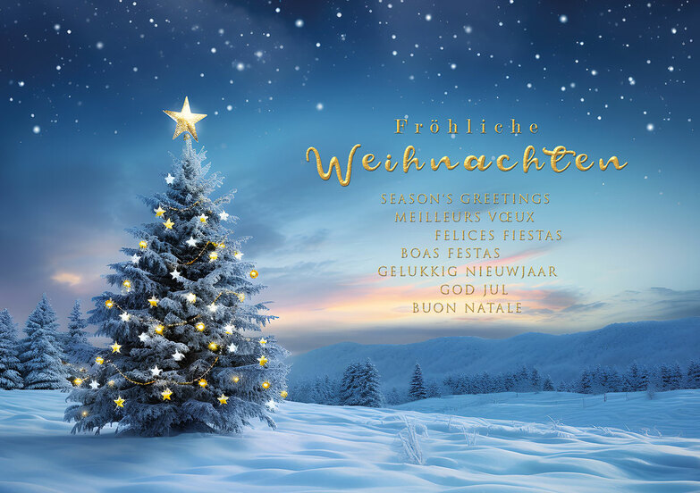 Weihnachtskarte: Zauberhaft geschmückt