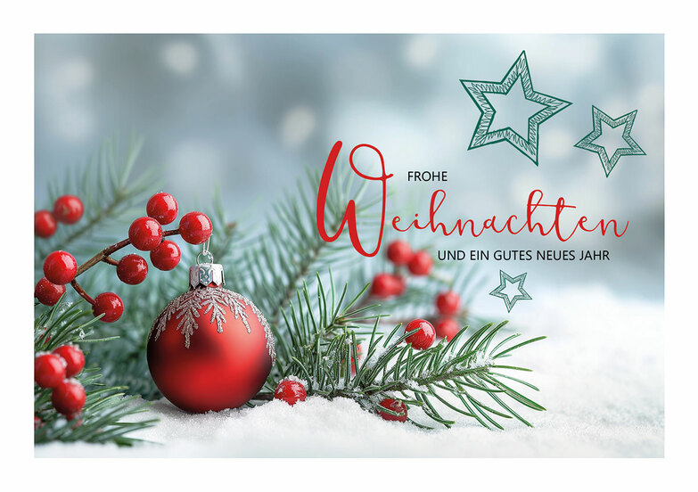 Weihnachtskarte: Stilleben in Rot