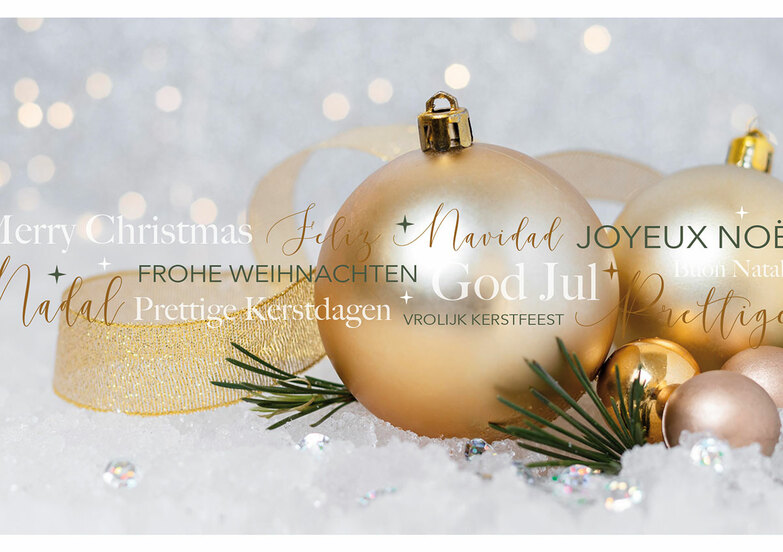 Weihnachtskarte: Goldiges Arrangement