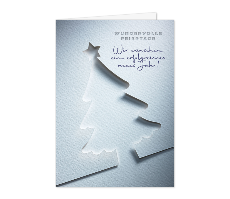 Karte: Weißer Papierbaum