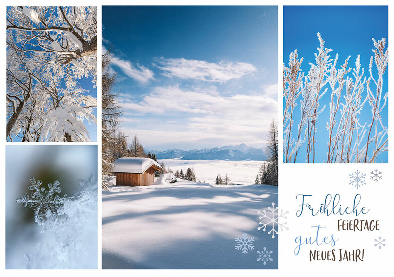 Weihnachtskarte: Eisiges Winteraugenblicke