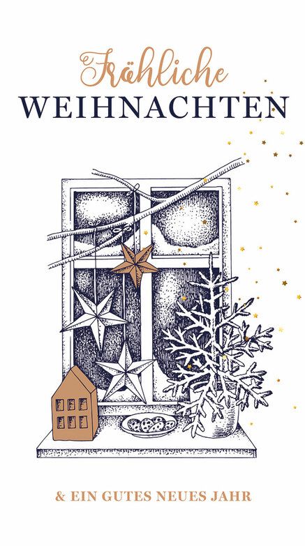 Weihnachtskarte: Weihnachtsfenster