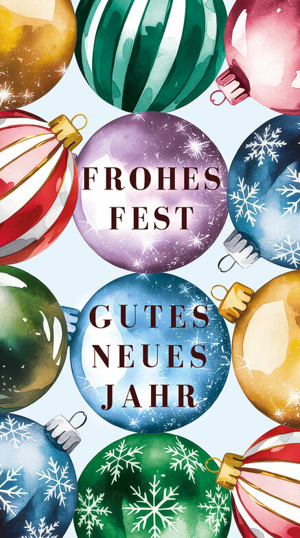 Weihnachtskarte: Watercolor Kugeln