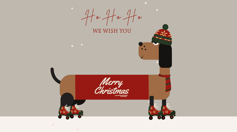Weihnachtskarte: Weihnachtsdackel