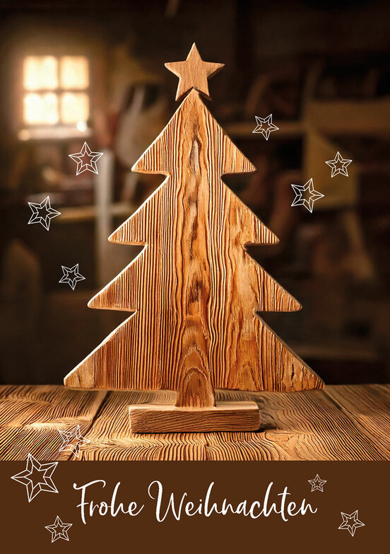 Grußkarte: Geschitzter Baum