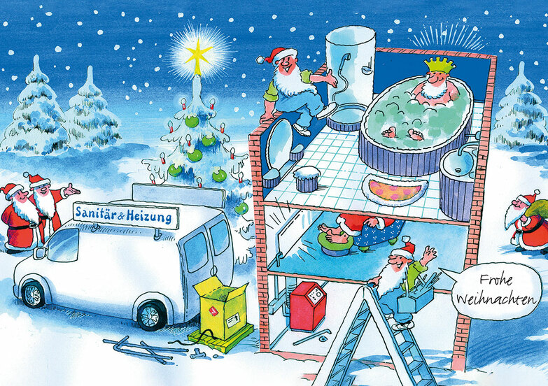 Grußkarte: Weihnachts-Installateure