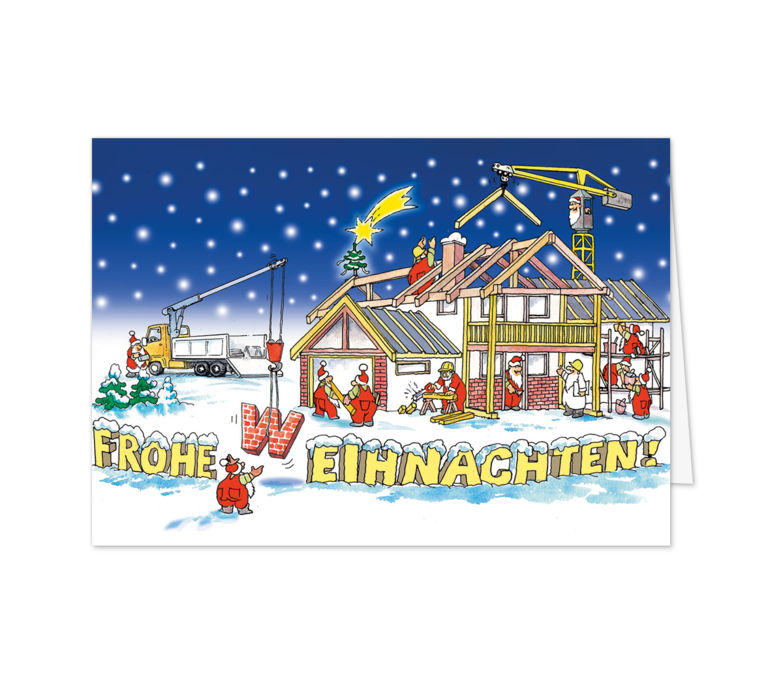Karte: Weihnachtliche Baumeister