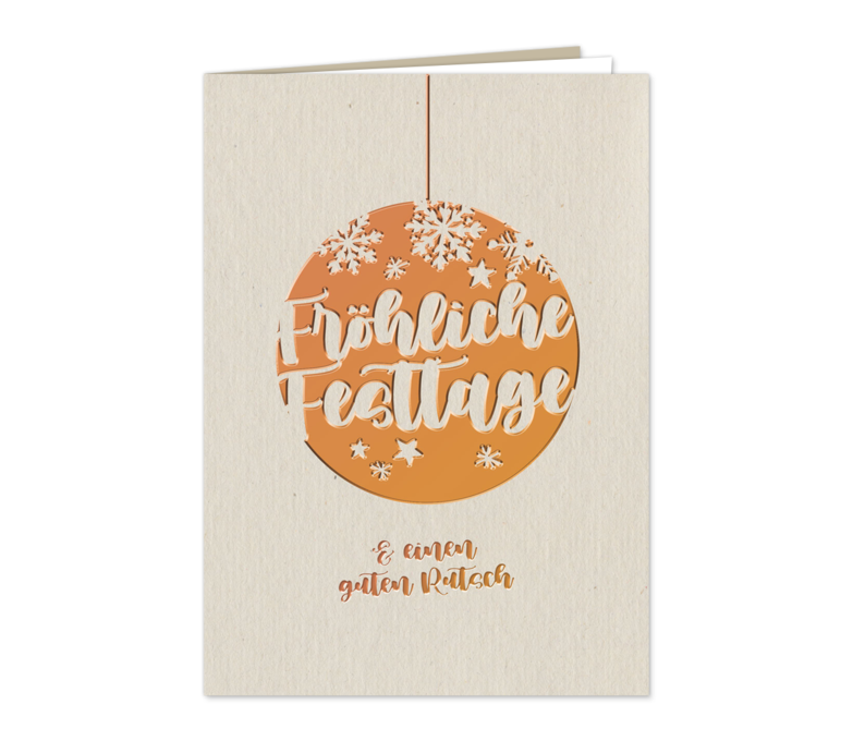 Karte: Moderne Kugel mit Schriftzug