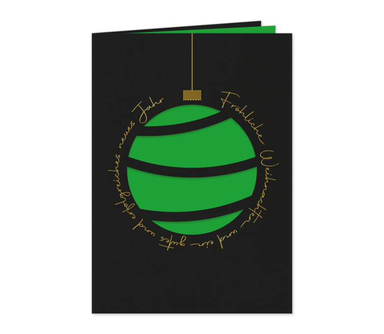 Karte: Gestanzte Weihnachtskugel - GRÜN