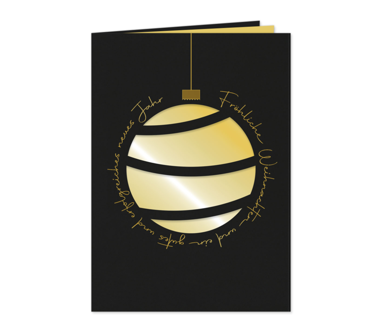 Karte: Gestanzte Weihnachtskugel - GOLD