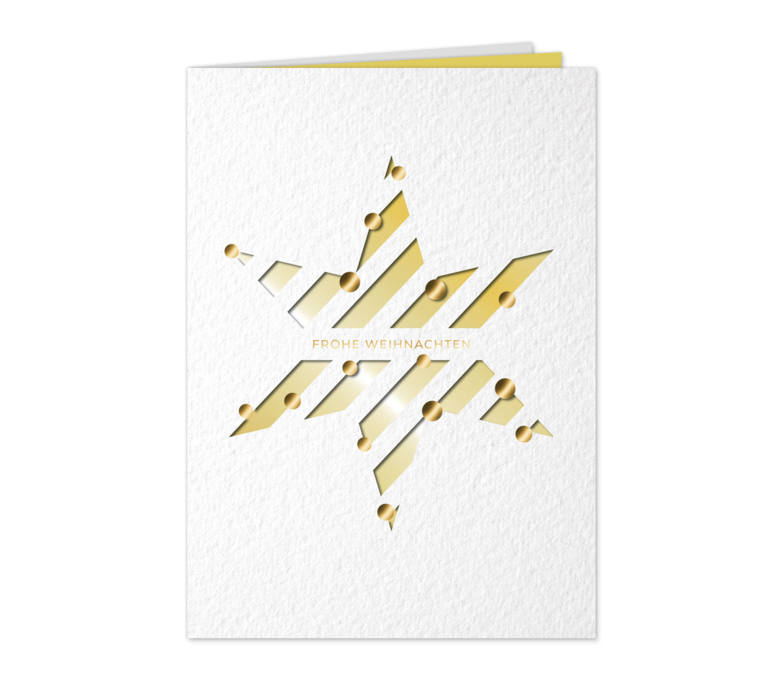 Karte: Stern mit Durchblick - GOLD