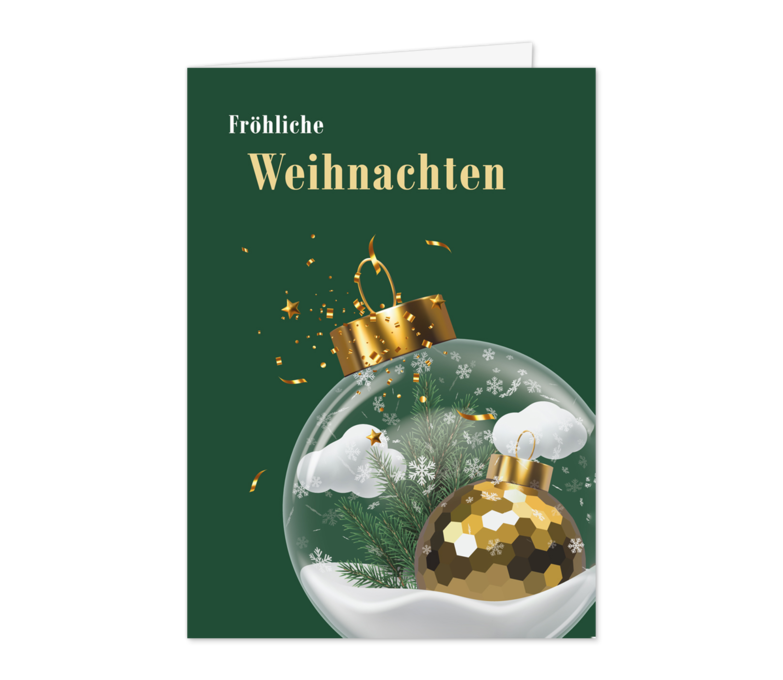 Karte: Angeschnittene Schneekugel