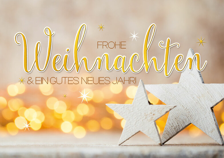 Weihnachtskarte: Zwei Sterne