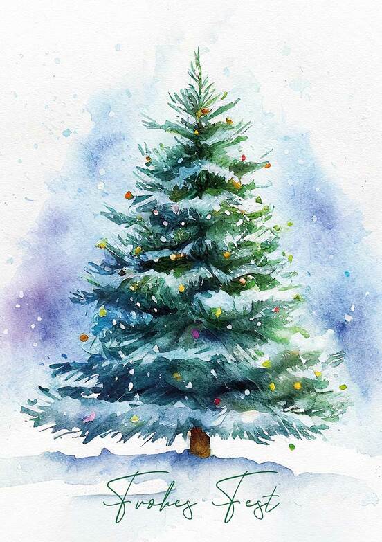 Weihnachtskarte: Romantischer Weihnachtsbaum