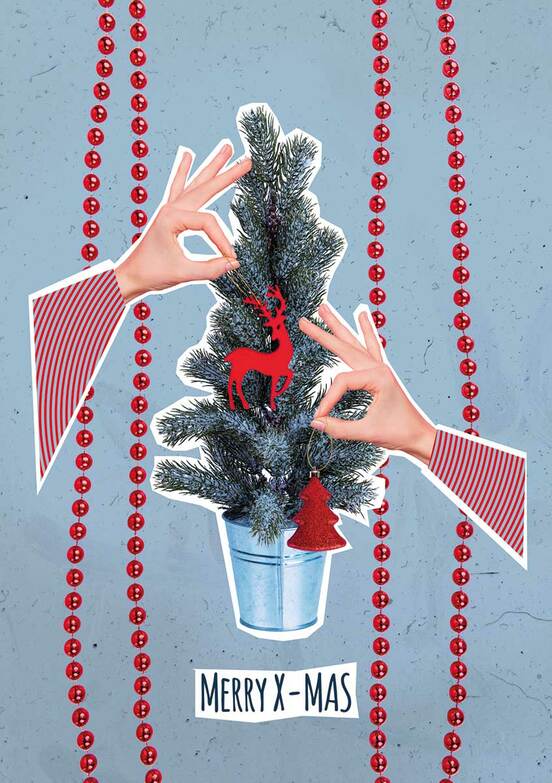 Weihnachtskarte: Mit spitzen Fingern