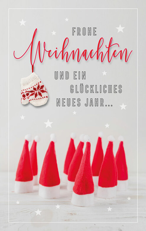 Weihnachtskarte: Stimmungsvolle Mützen